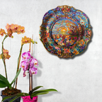 Gerahmtes Gartenblumenbild, Original-Gouachemalereien auf Leinwand und Rahmen