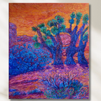 Original Ölgemälde Lebendige Joshua Trees in Impressionismus und Expressionismus