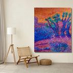 Original Ölgemälde Lebendige Joshua Trees in Impressionismus und Expressionismus
