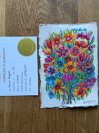 "Bouquet flowers" — Original Gouache on Handmade Paper | A5 (Copy)