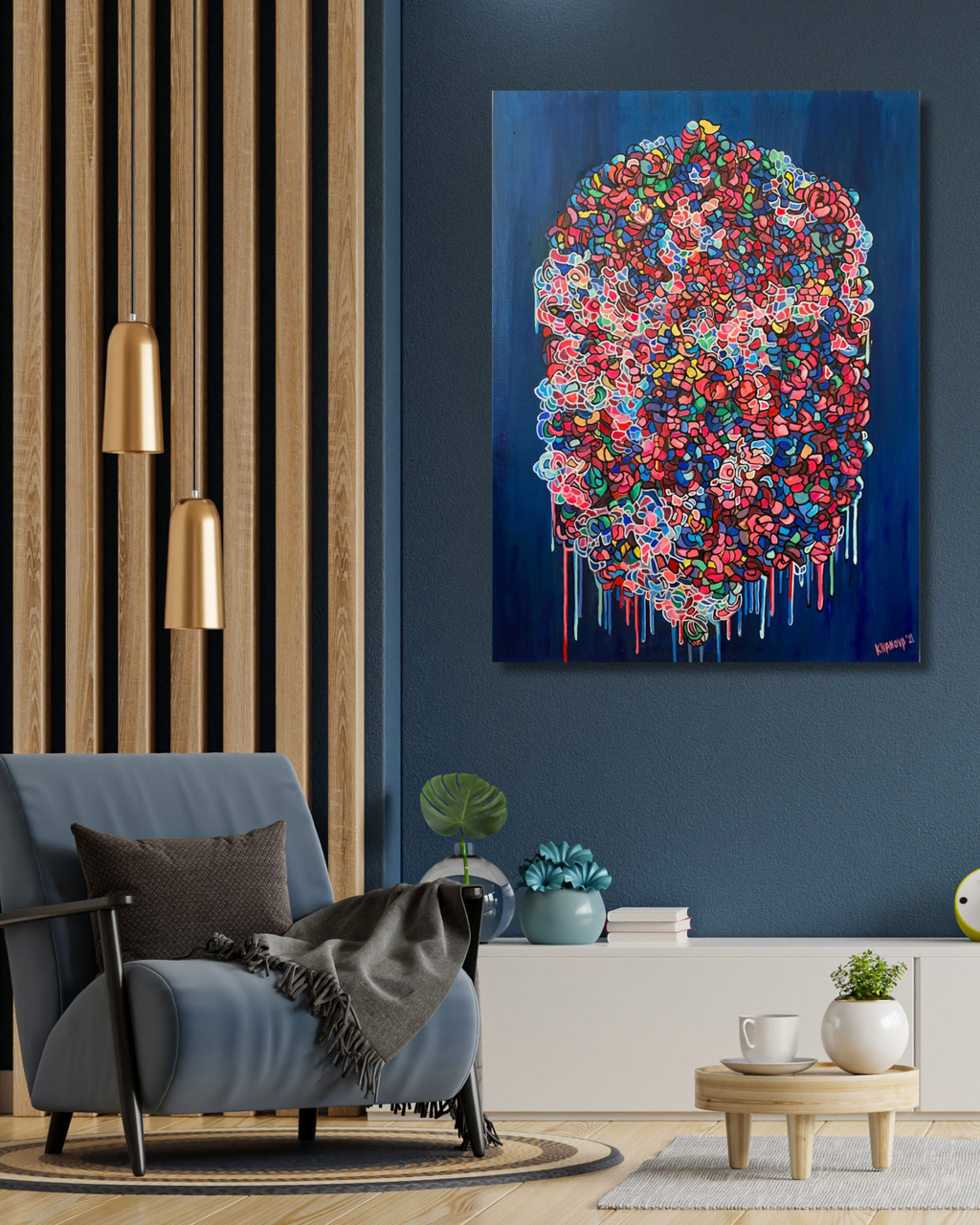 Original Pop Art Oil Painting "Imagination Bursts"