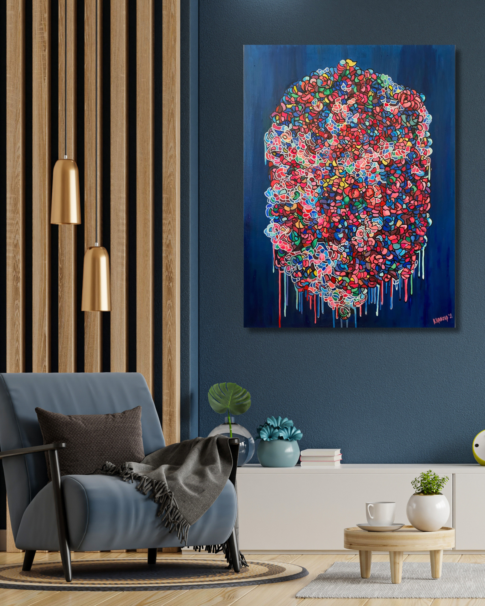 Original pop art Oil Painting "Imagination bursts"