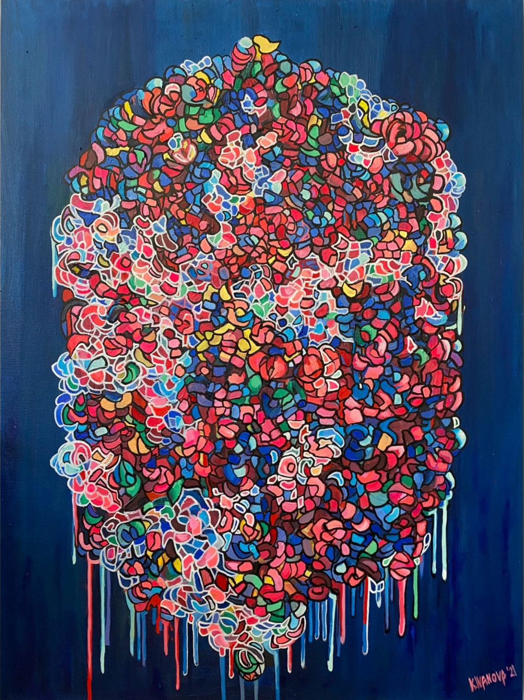 Original Pop Art Oil Painting "Imagination Bursts"