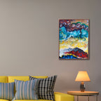 Original oil painting, stretched canvas, clouds abstract art