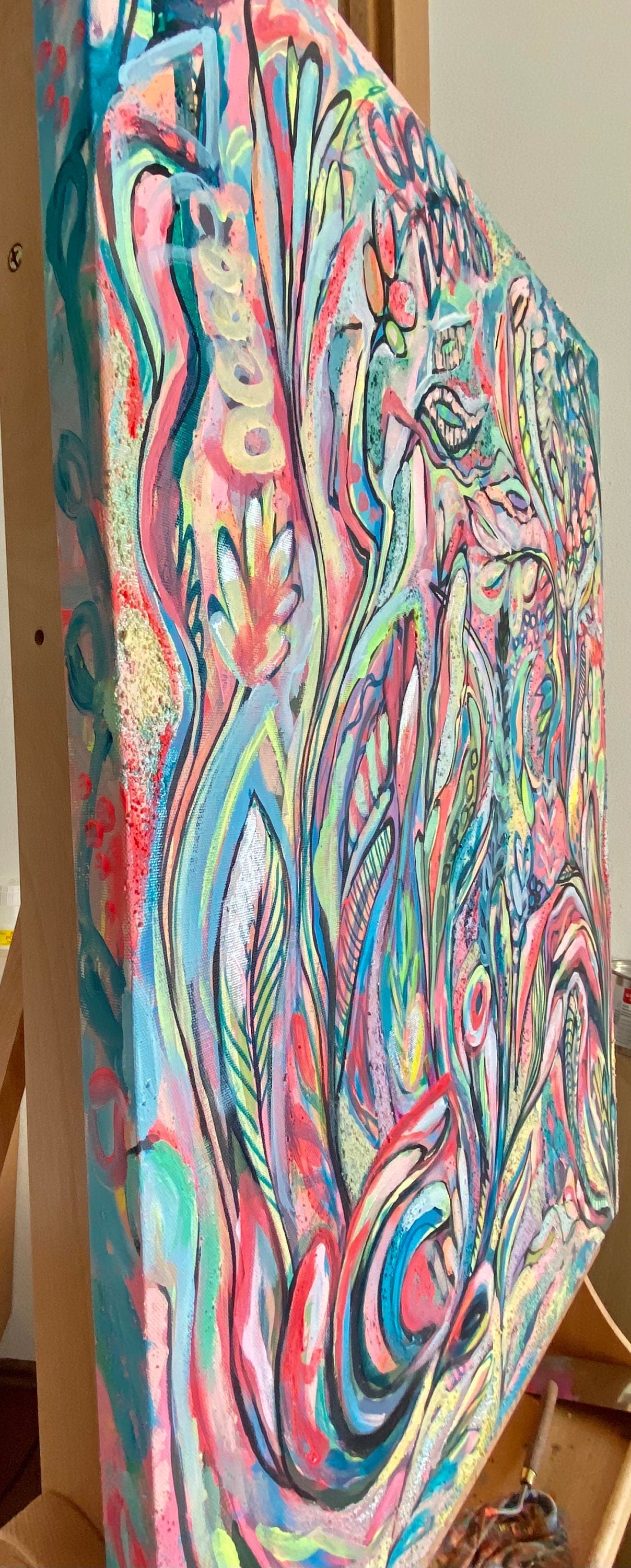 ORIGINAL ART, “In the Coral World” acrylics, original abstract painting