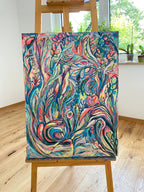 ORIGINAL ART, "In the Coral World" acrylics, original abstract painting