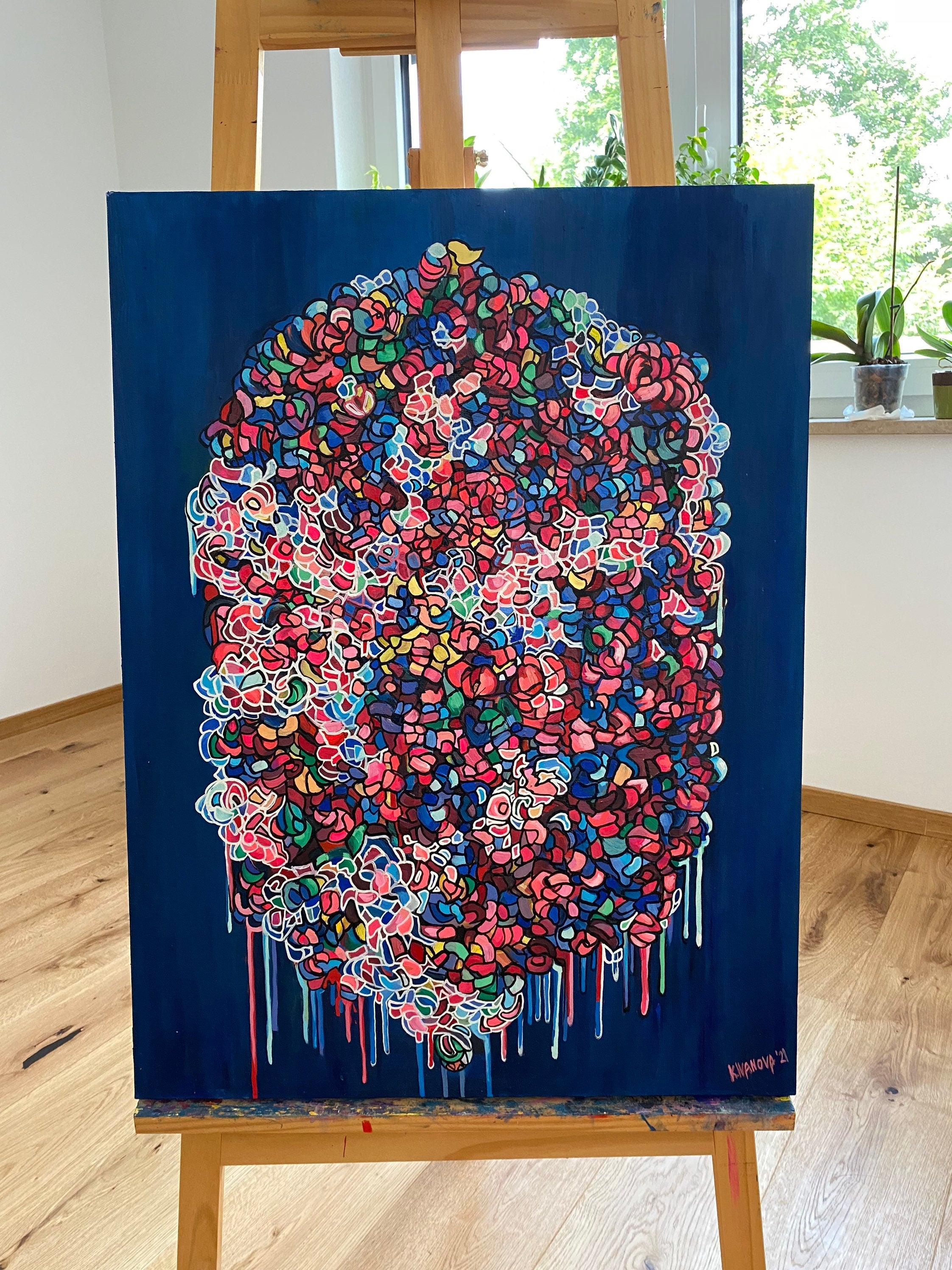 Original pop art Oil Painting "Imagination bursts"