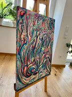 ORIGINAL ART, "In the Coral World" acrylics, original abstract painting