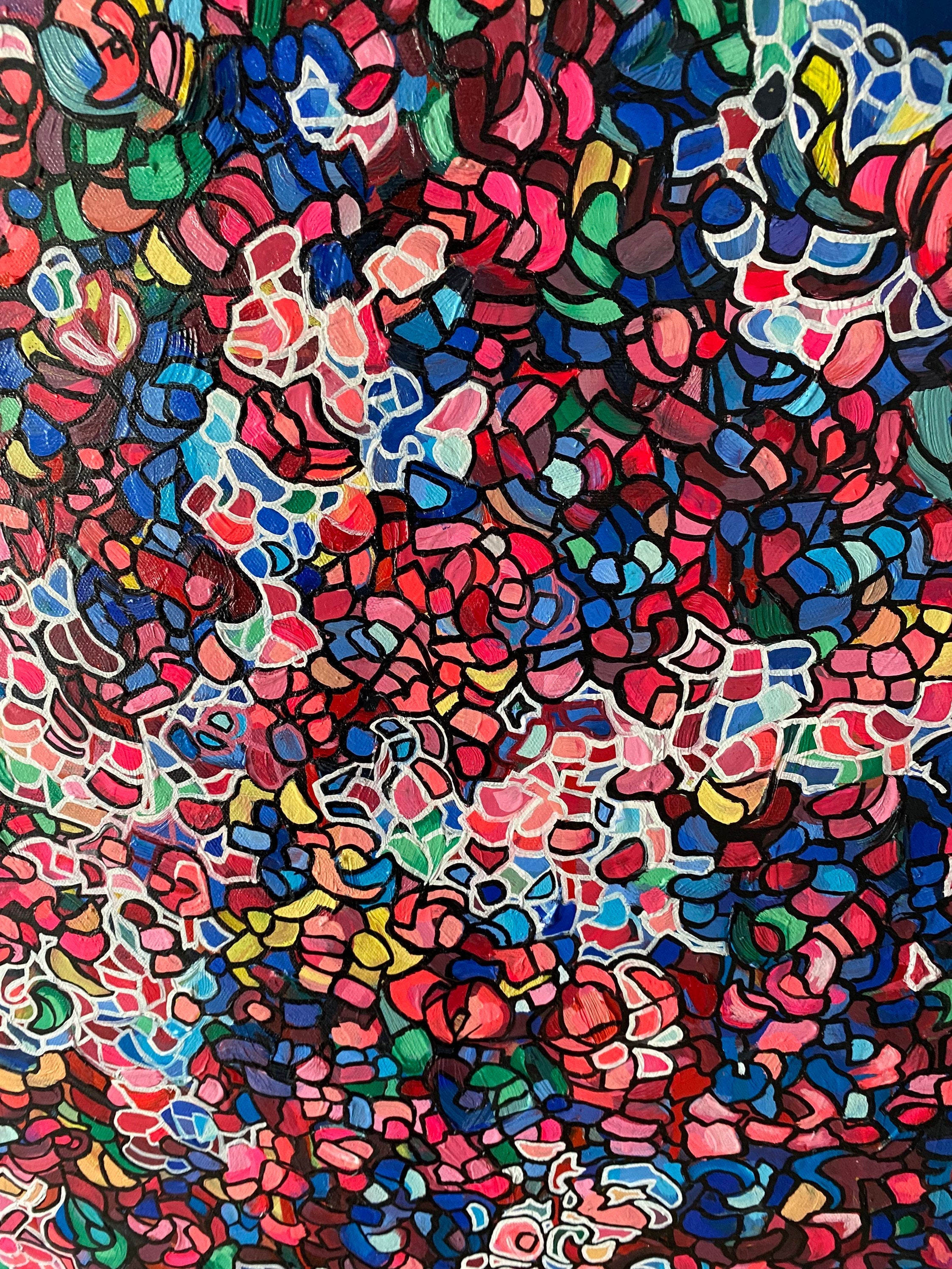 Original pop art Oil Painting "Imagination bursts"