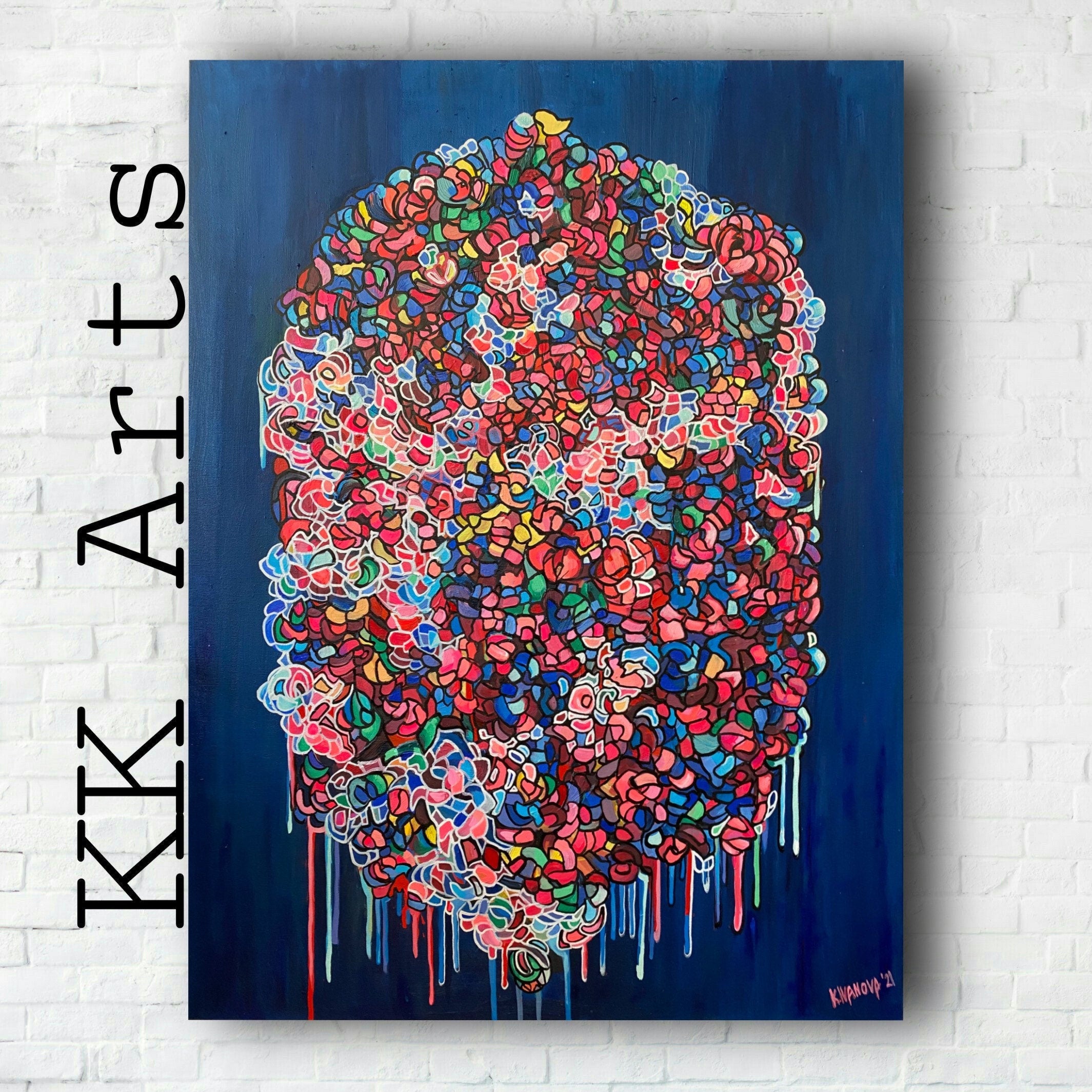 Original pop art Oil Painting "Imagination bursts"