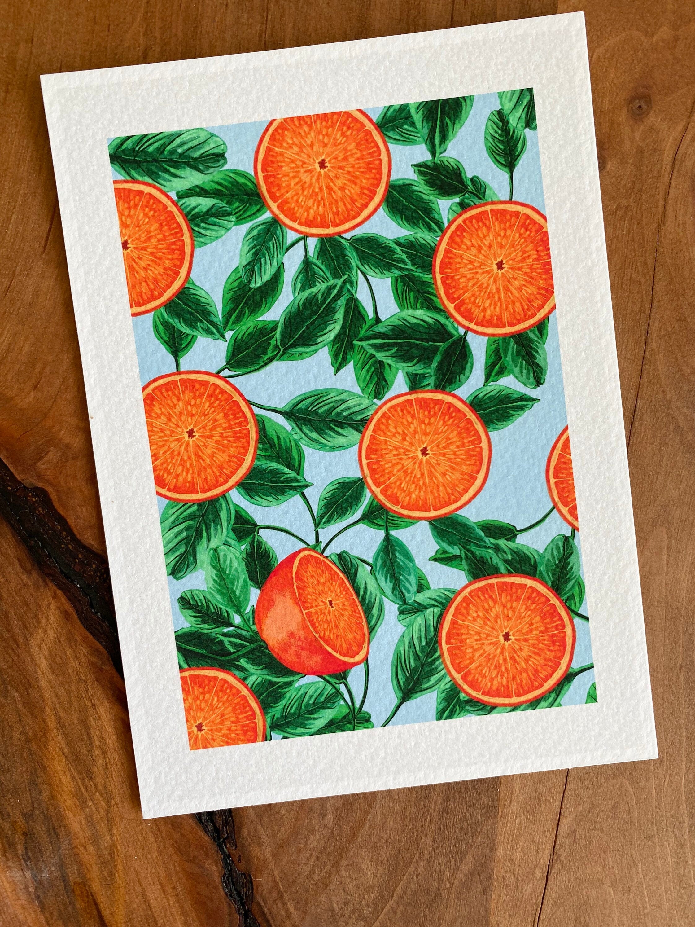 Cozy Oranges print - Organges Art print, by KKArts