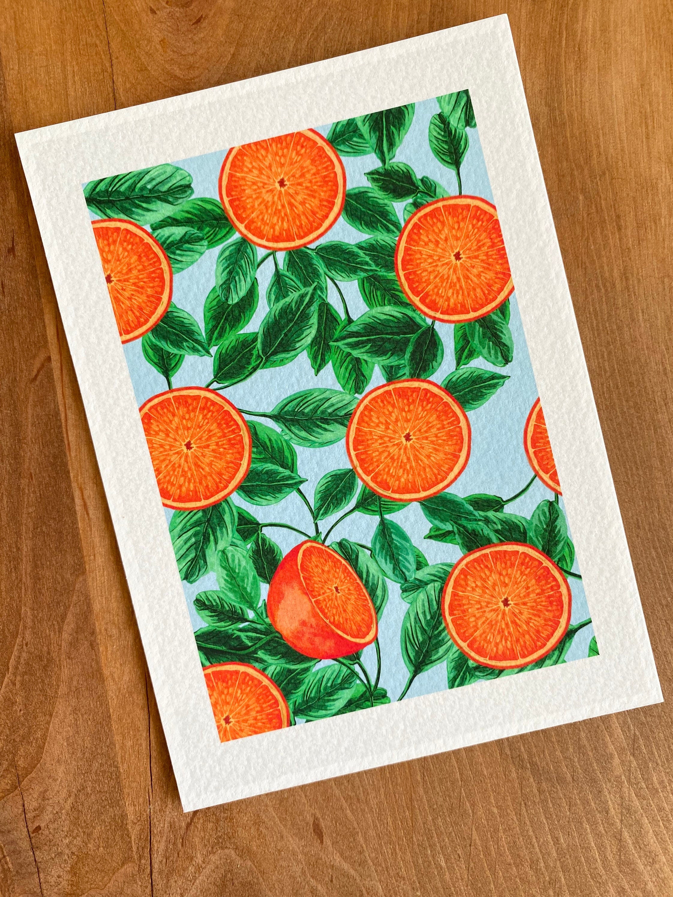Cozy Oranges print - Organges Art print, by KKArts