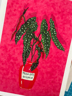 Polka Dot Begonia Art Print: Botanical Illustration