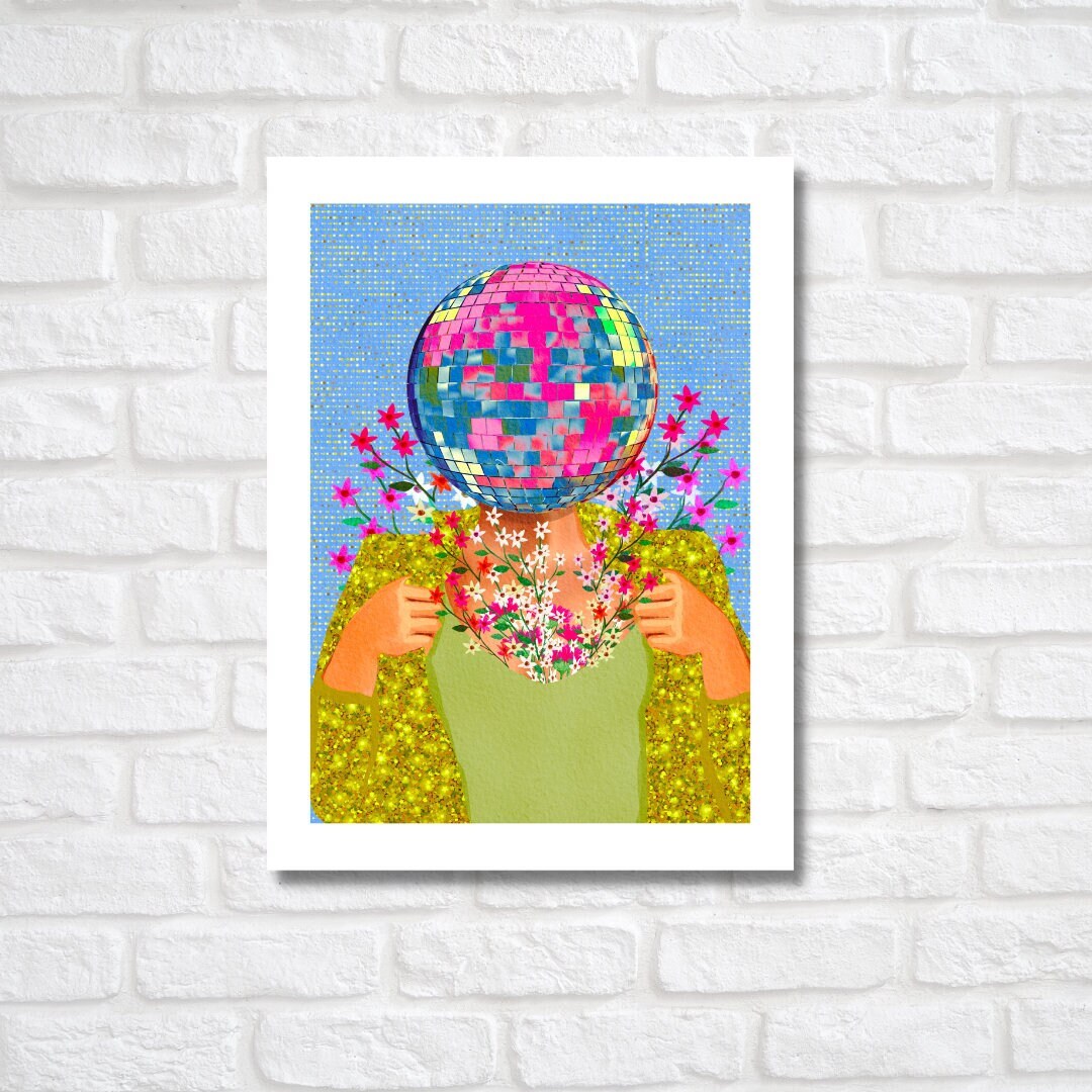 Disco Ball Art Print: Music Lover Illustration by KKArts