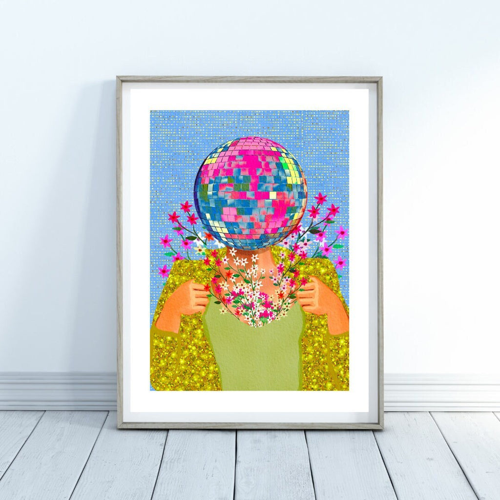 Disco Ball Art Print: Music Lover Illustration by KKArts