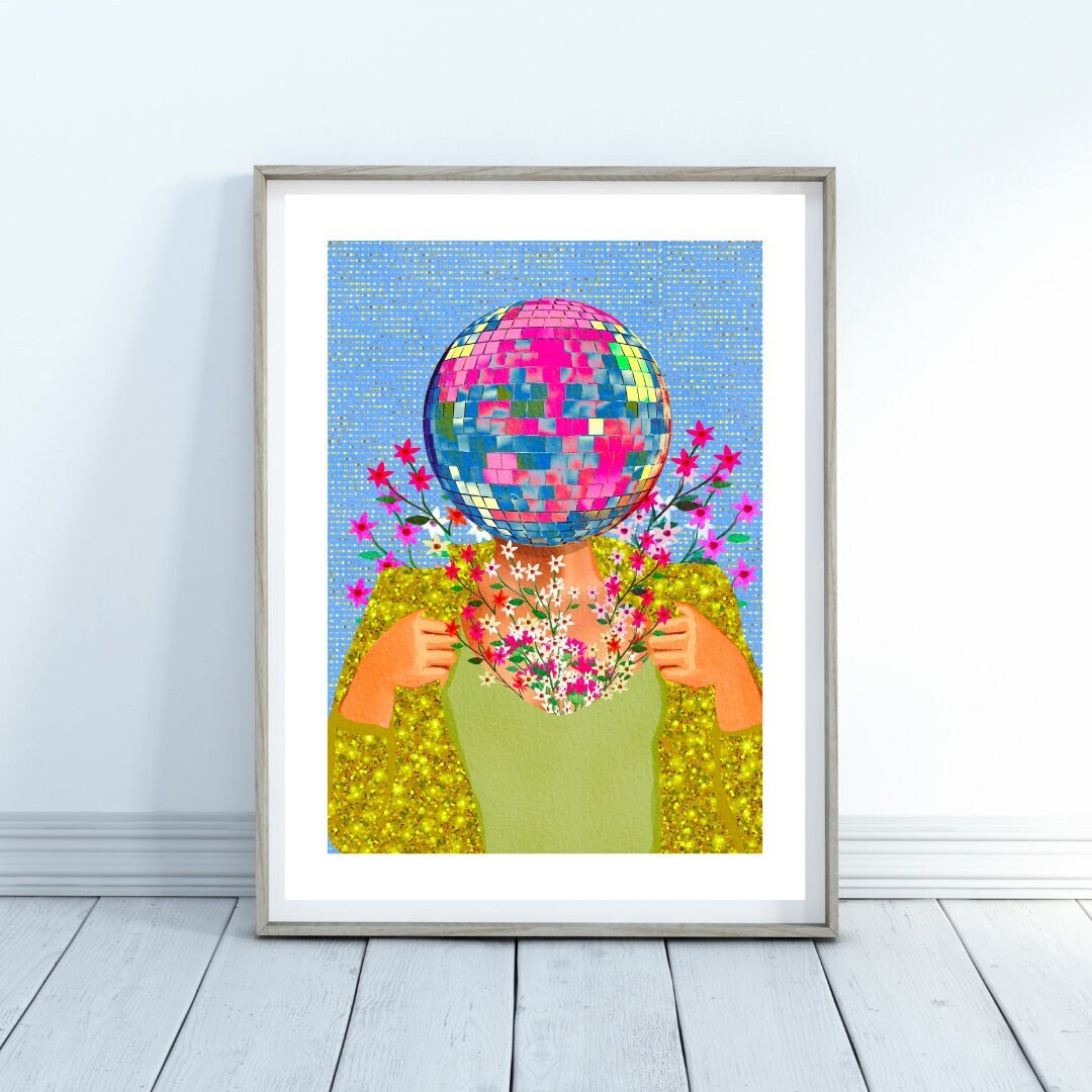 Disco Ball Art Print: Music Lover Illustration by KKArts