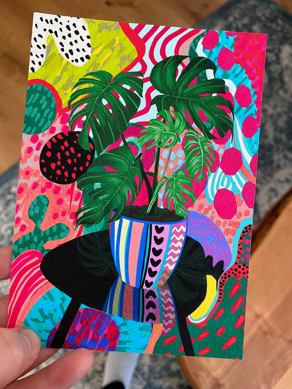 Monstera Plant Vibrant Giclée Art Print