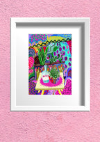 Rainbow balcony - Vibrant Giclée Art print