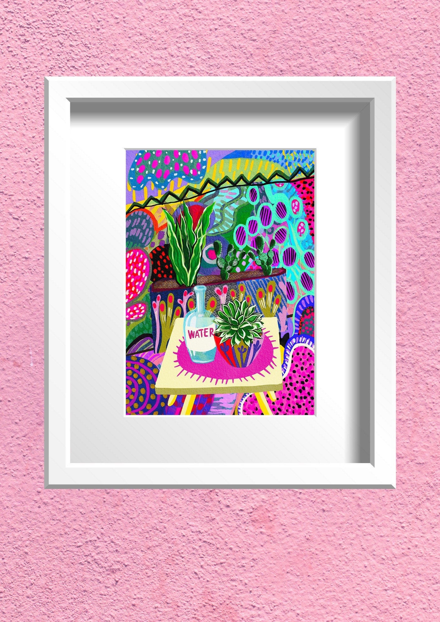 Rainbow balcony - Vibrant Giclée Art print