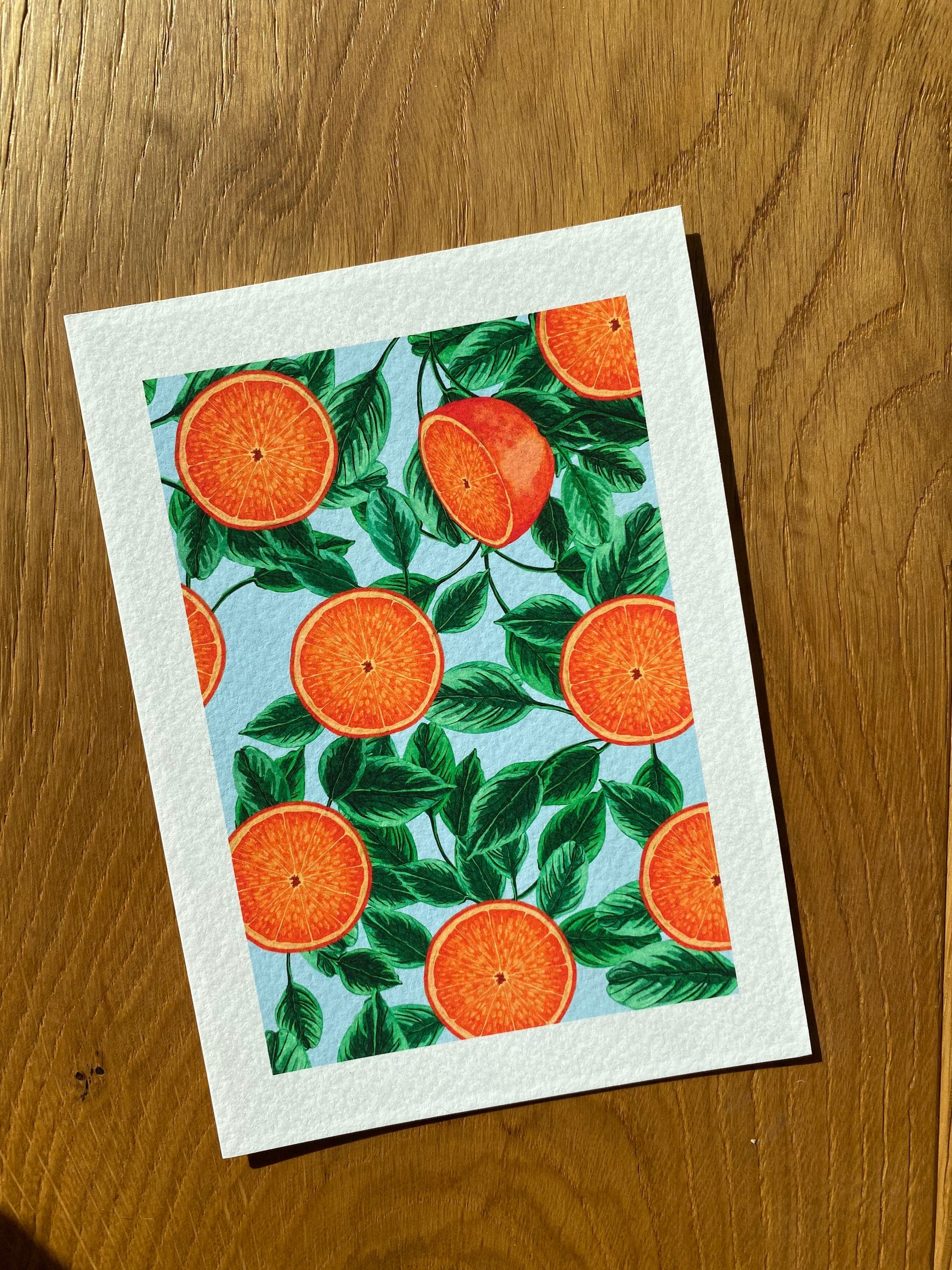 Cozy Oranges print - Organges Art print, by KKArts