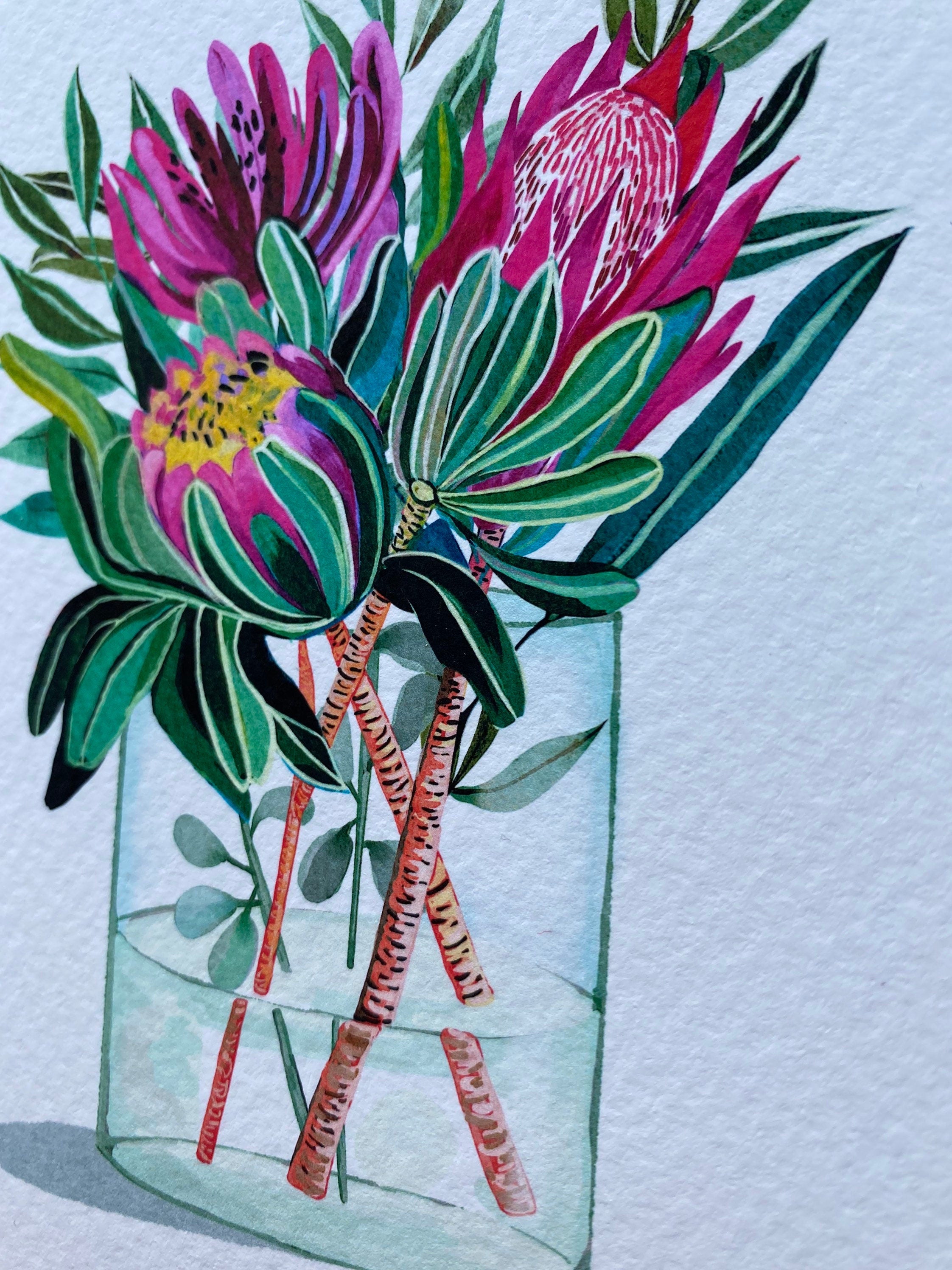 Proteas Painting Proteas Print, by KKArts