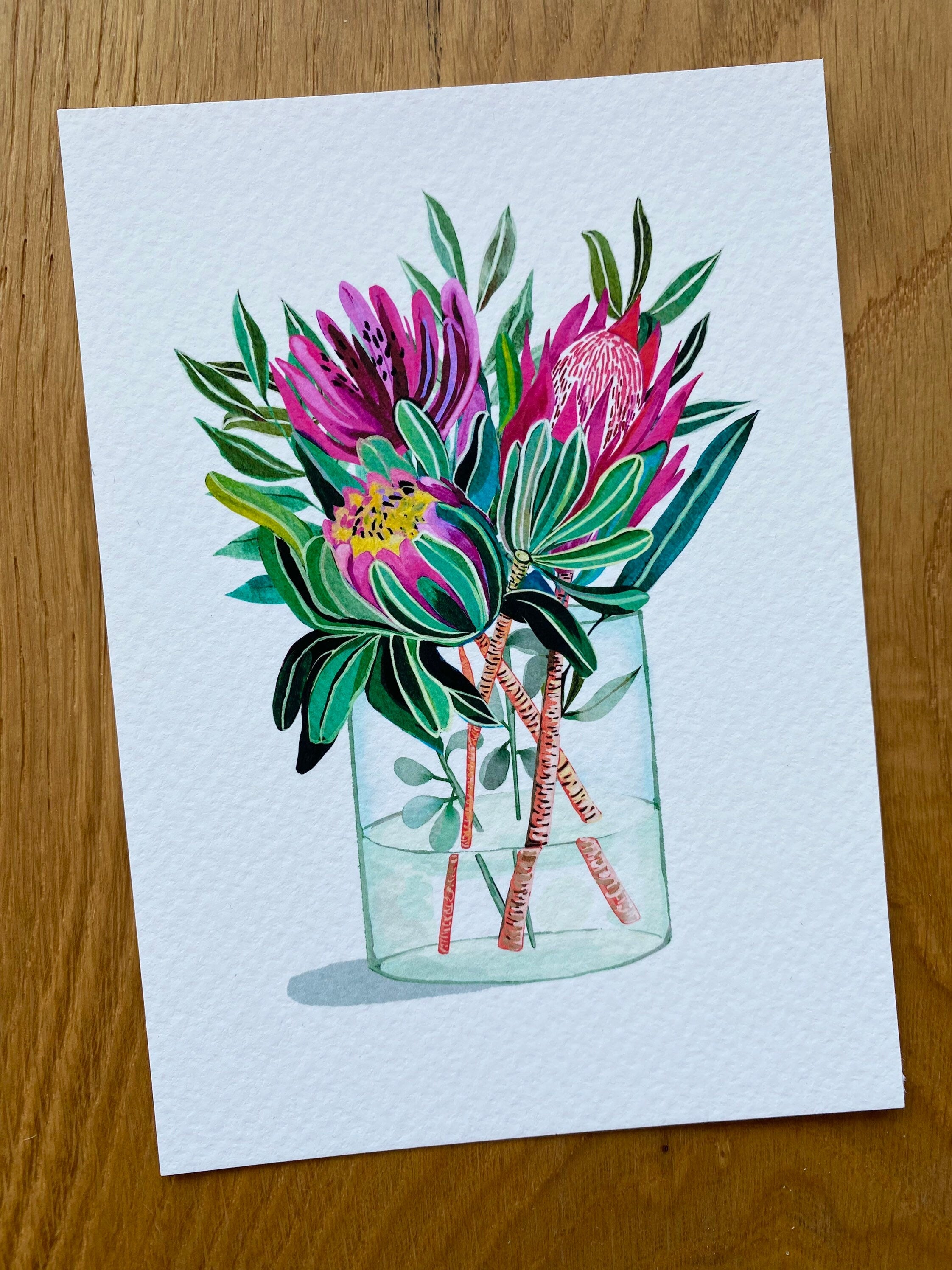 Proteas Painting Proteas Print, by KKArts