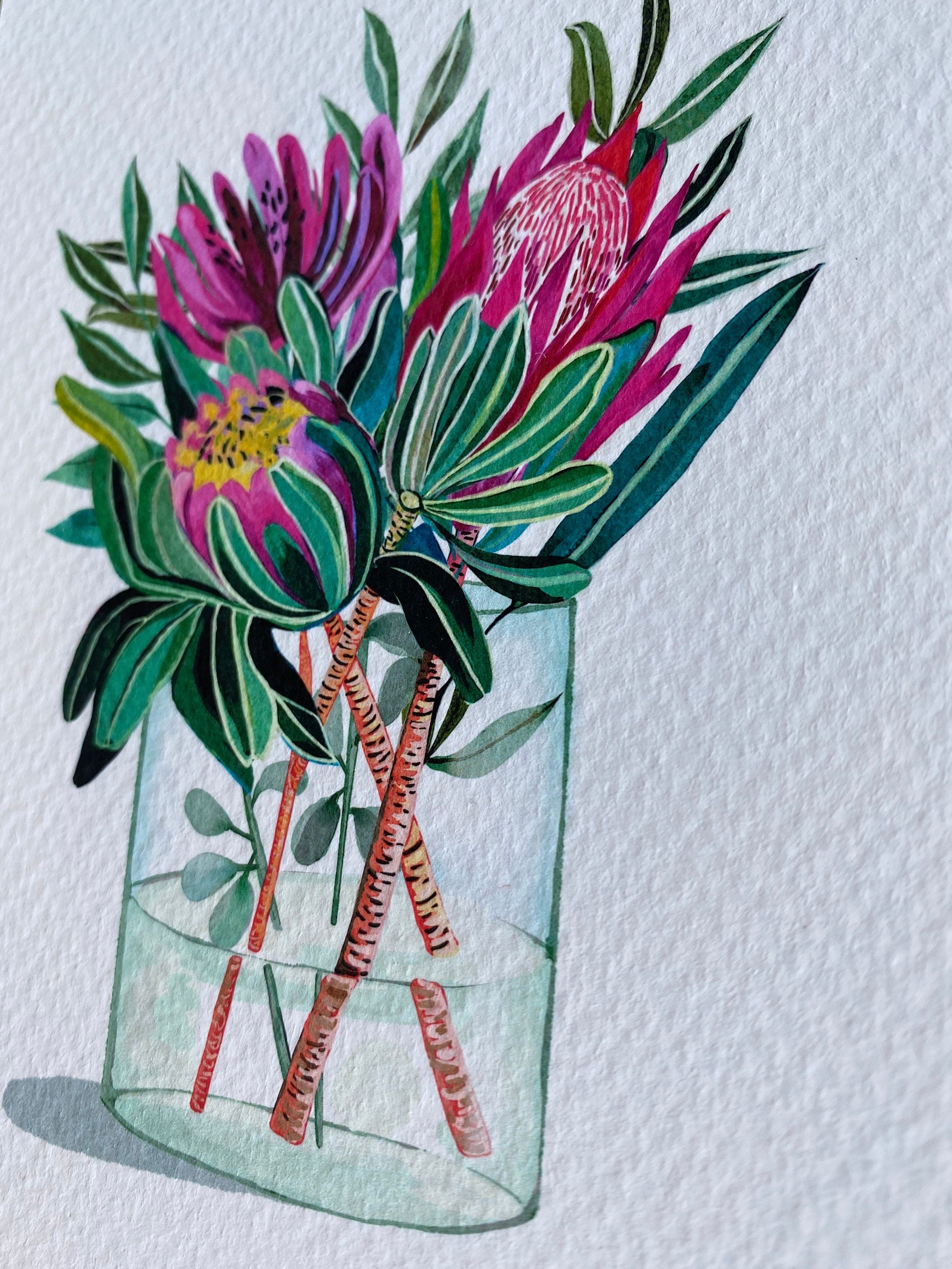 Proteas Painting Proteas Print, by KKArts
