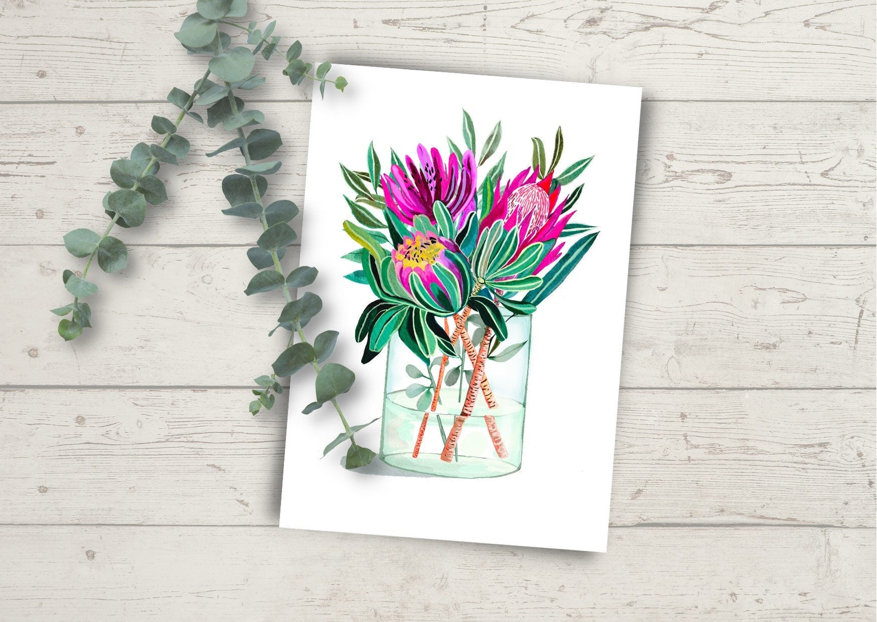 Proteas Painting Proteas Print, by KKArts