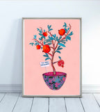 The magic pomegranate watercolor art print