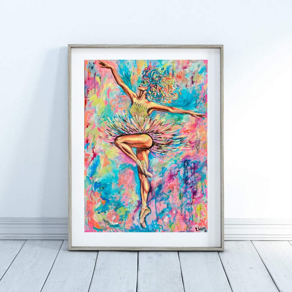 The glorious ballet dancer - Art print of my original painting, by KK Arts