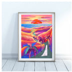 Vibrant Sunset Art Print, by KKArts