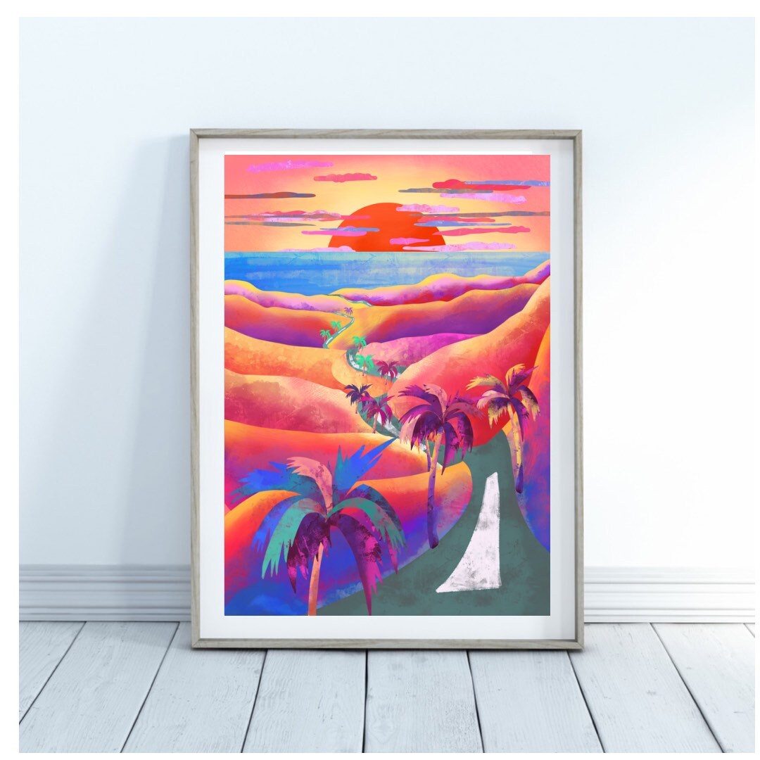 Vibrant Sunset Art Print, by KKArts