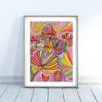 Wildblumen und Schmetterlinge Kunstdruck