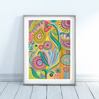Geometric Floral Abstract Art Giclée Print Abstract Wildflower Design
