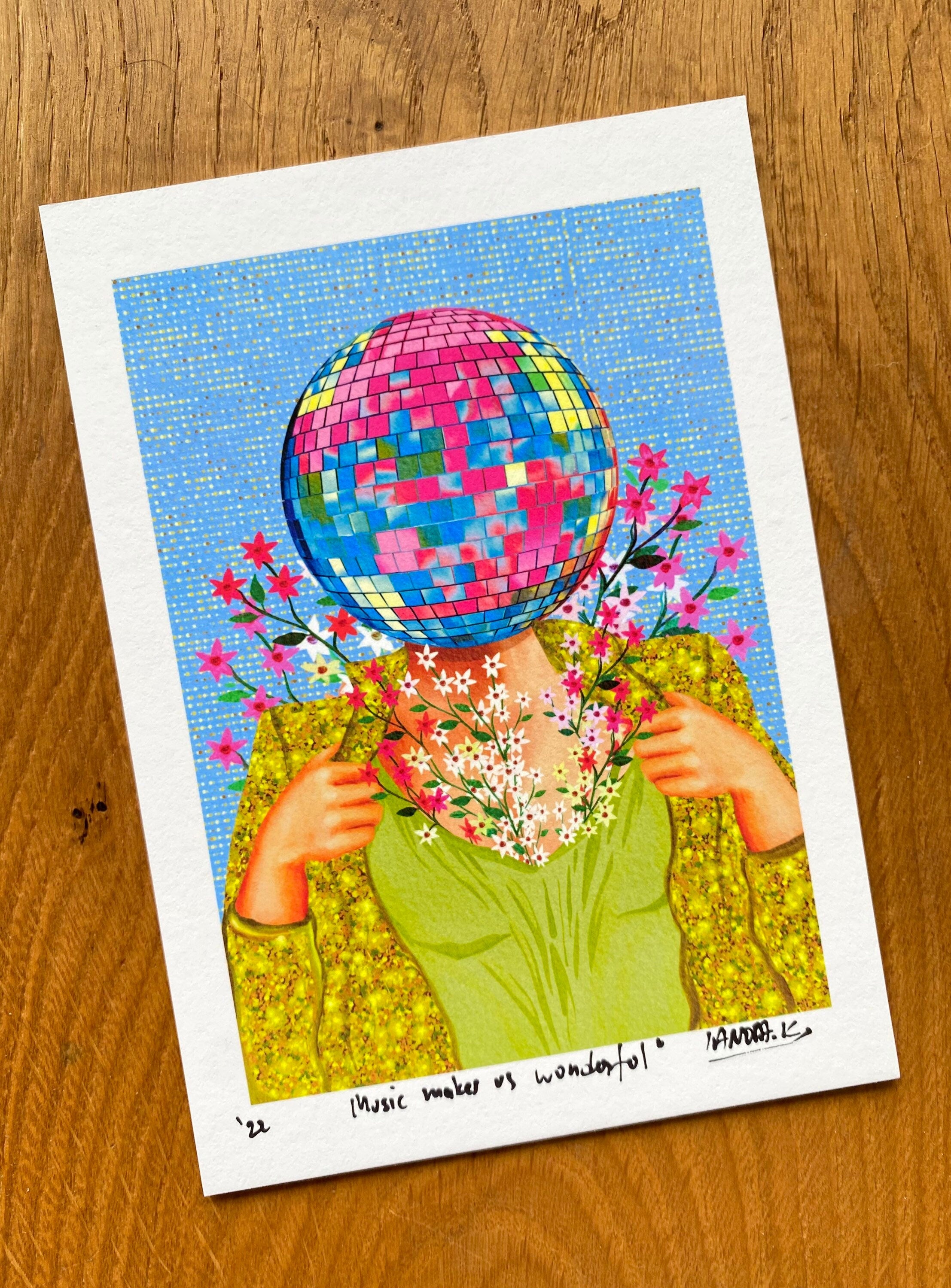 Disco Ball Art Print: Music Lover Illustration by KKArts
