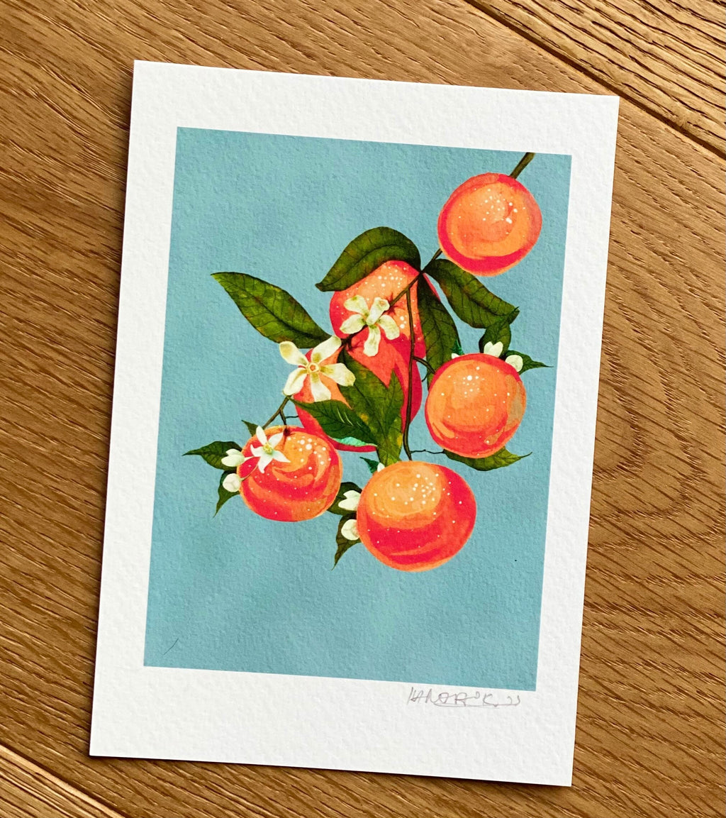Peach & Lemon Tree Giclée Art Print Fruity Branches