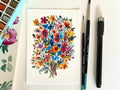 Wildflower Watercolor Art Print on Textured Paper by KKArts