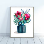 Proteas painting, proteas Art print, by KKArts