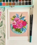 Peony Bouquet Art Print: Bold Floral Illustration