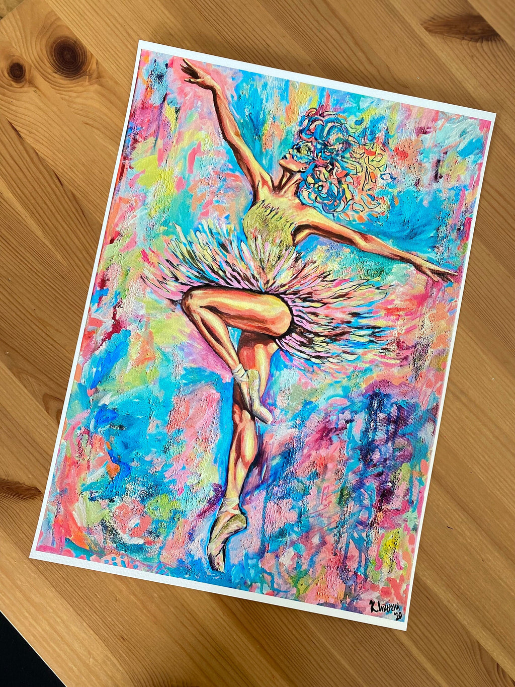 The glorious ballet dancer - Art print of my original painting, by KK Arts