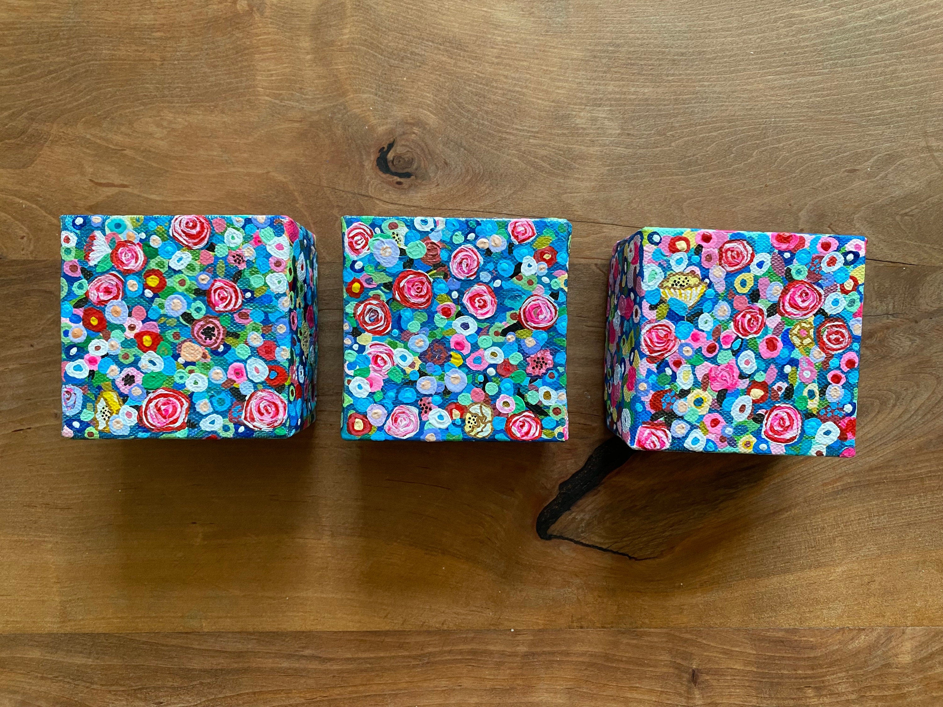 Abstract flowers painting modern art home decor