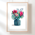 Proteas painting, proteas Art print, by KKArts