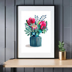 Proteas painting, proteas Art print, by KKArts