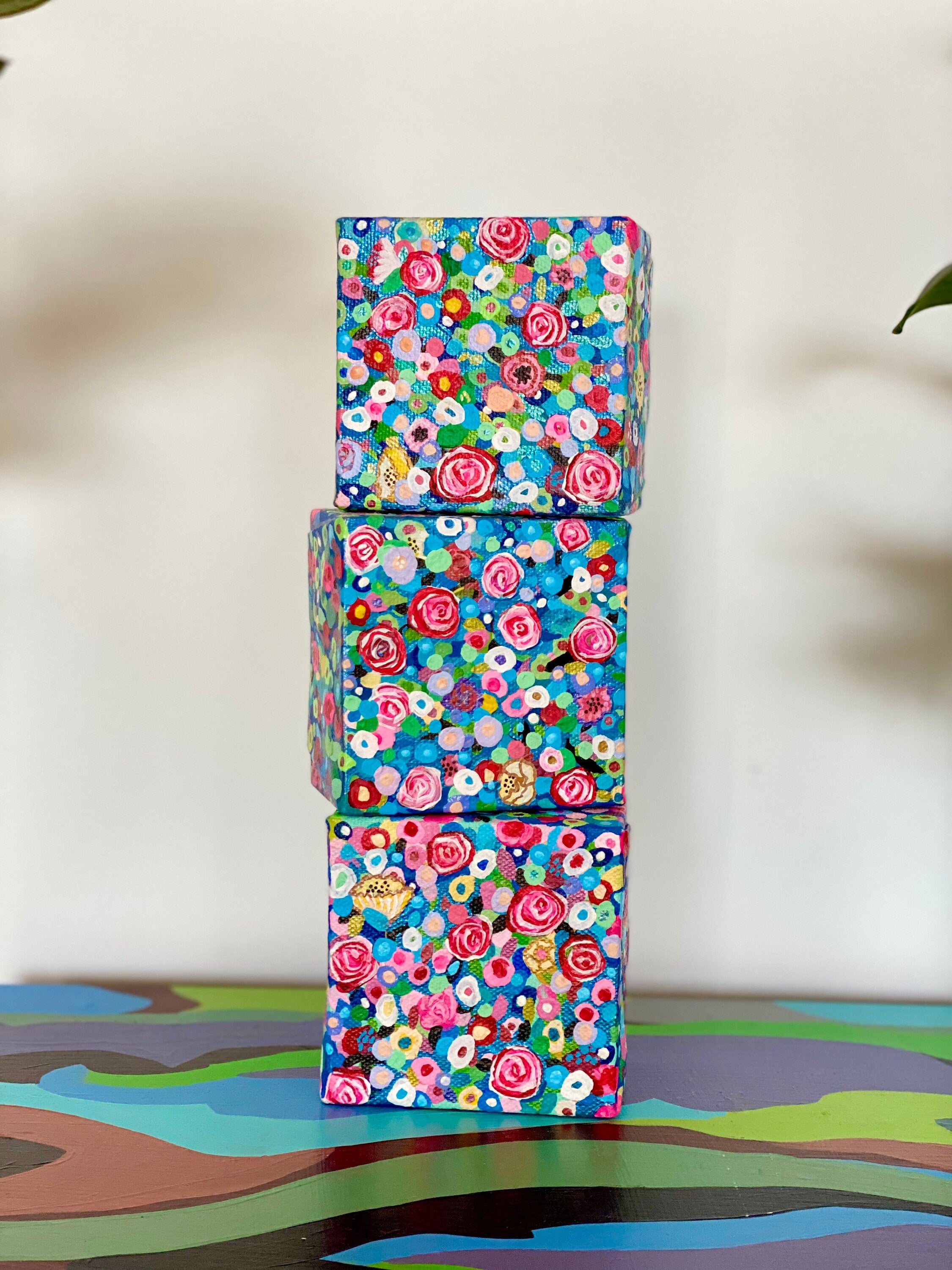 Abstract flowers painting modern art home decor