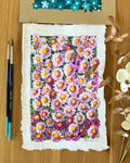 Original Gouache Daisies Painting on Handmade Paper