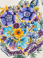 Wildflower Watercolor Art Print: Textured Floral Illustration