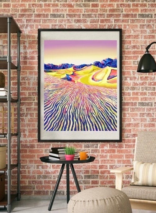 Death Valley Art Print, Bold Landscape Painting