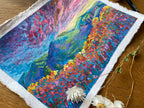 Original Gouache Landscape Painting on Handmade Paper