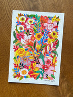 "Wild vibrant garden flowers" —  Giclée Art Print | Katerina Ivanova