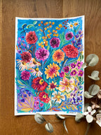 Original Gouache Flowers Painting on paper